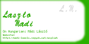 laszlo madi business card