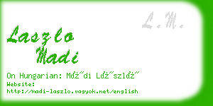 laszlo madi business card